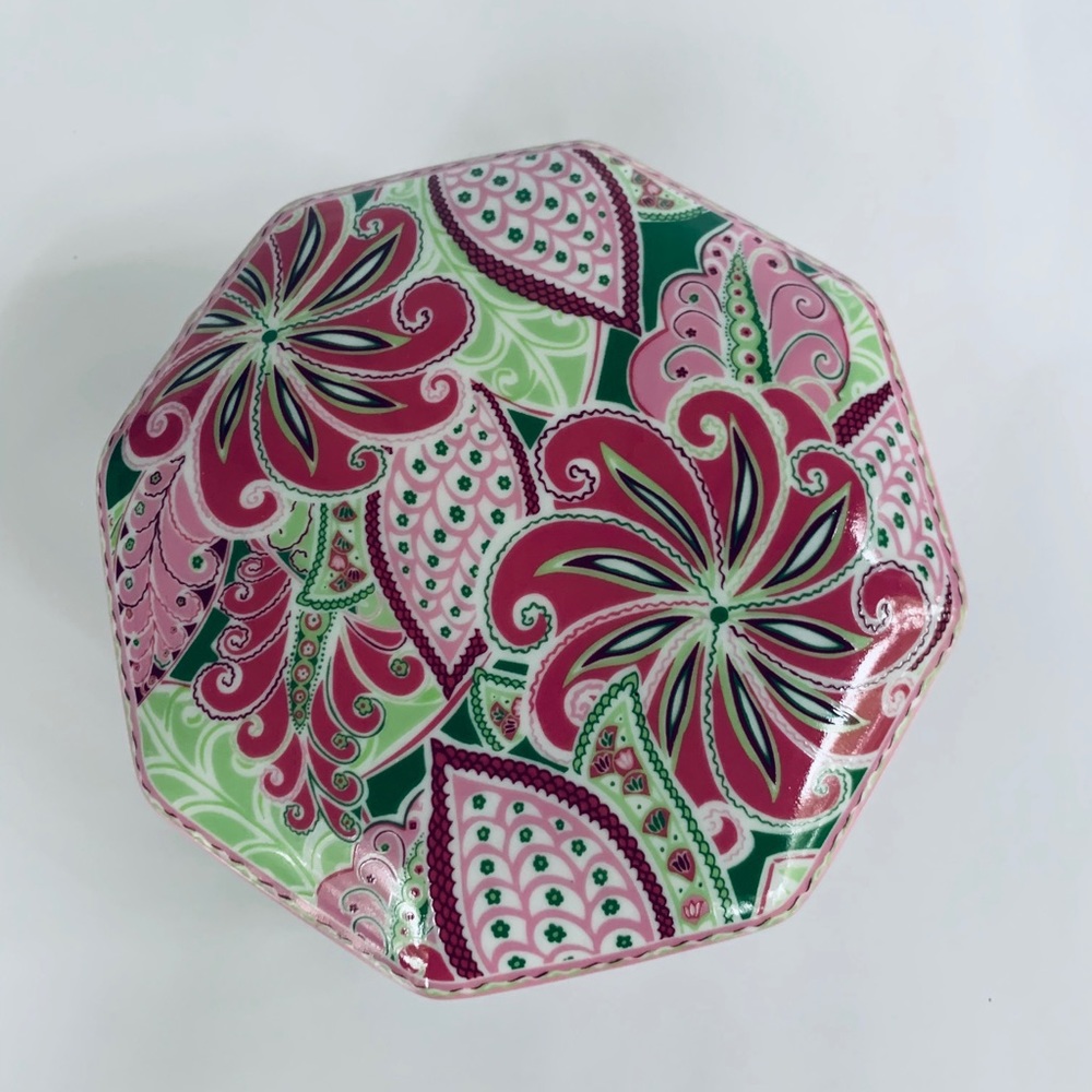 Vera Bradley Glass Trinket Jewelry Box Pinwheel